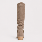 Bottes femme hauteur genou à talon bas