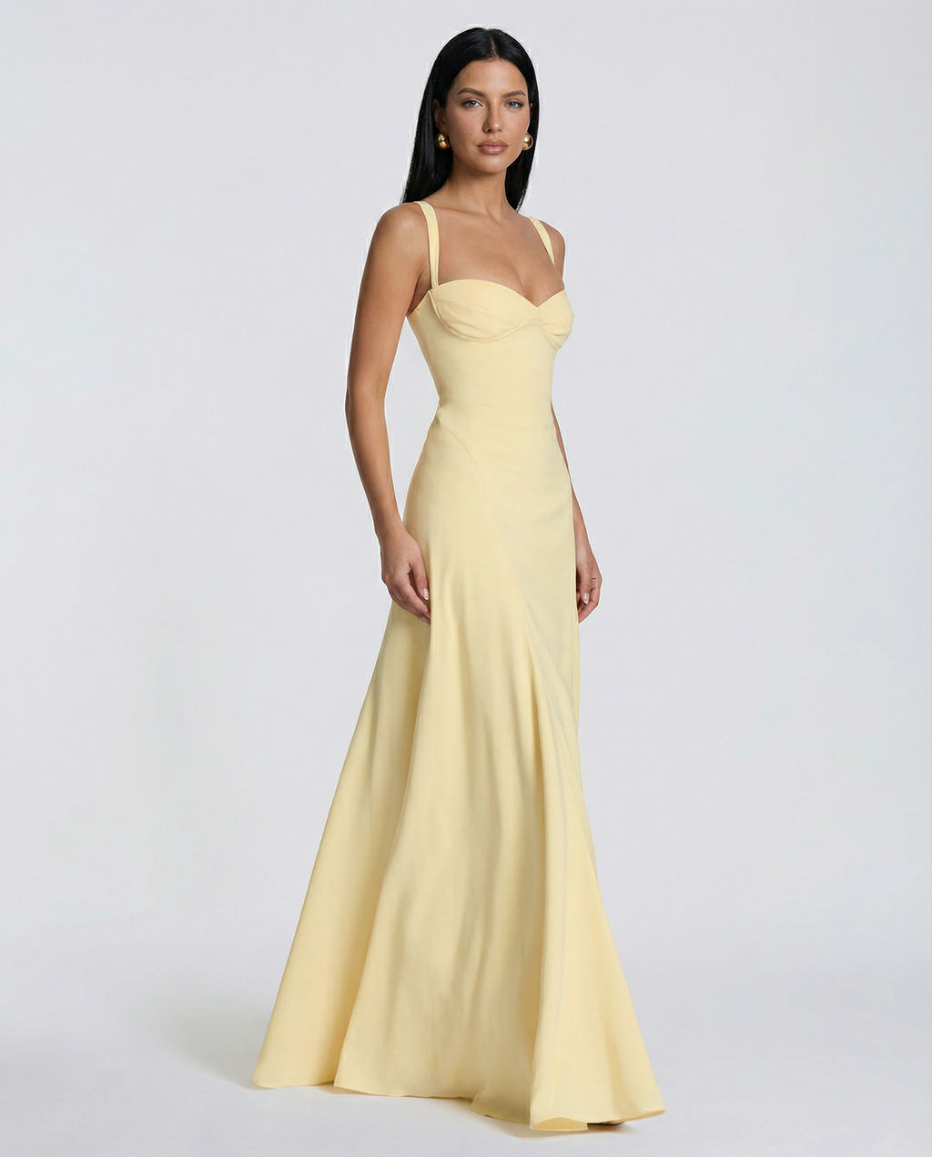 Women’s Lace-Up Back Maxi Dress with Sweetheart Neckline