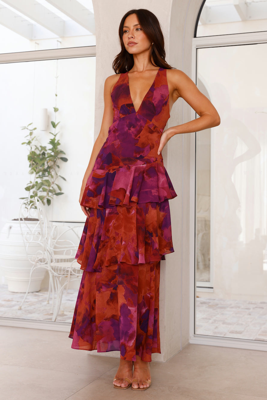 Women's maxi dress with slit and open back