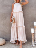 Women's midi dress with short sleeves