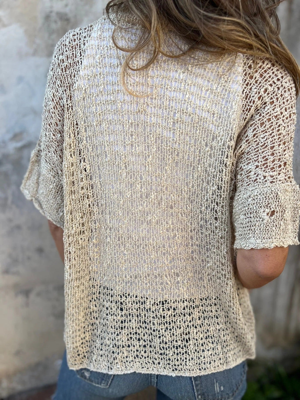 Women's open-knit blouse with ajouré pattern