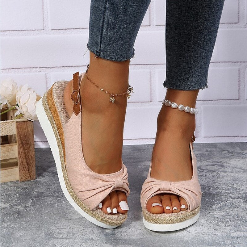 Women's open-toe sandals with padded footbed and ankle strap
