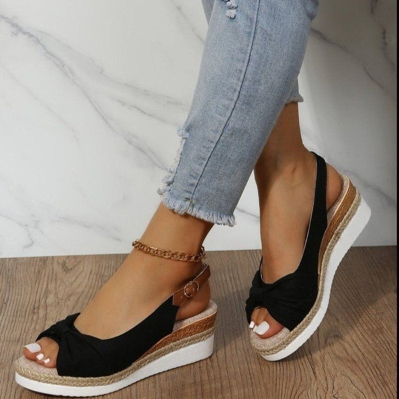 Women's open-toe sandals with padded footbed and ankle strap