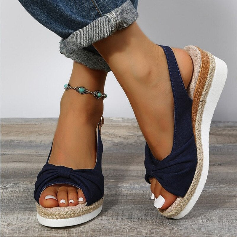 Women's open-toe sandals with padded footbed and ankle strap