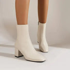 Bottines femme à bout pointu et talon carré