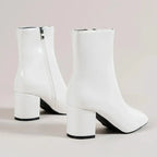 Bottines femme à bout pointu et talon carré