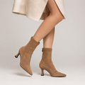 Women's pointed-toe sock ankle boots