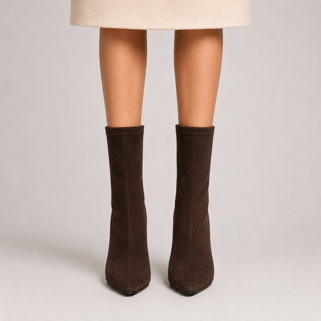 Women's pointed-toe sock ankle boots