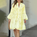 Women's short-sleeve dress with round neckline