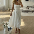 Women's square neck midi dress