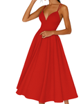 Women's strappy midi dress with floral print