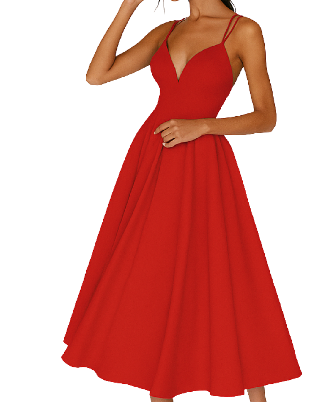 Women's strappy midi dress with floral print