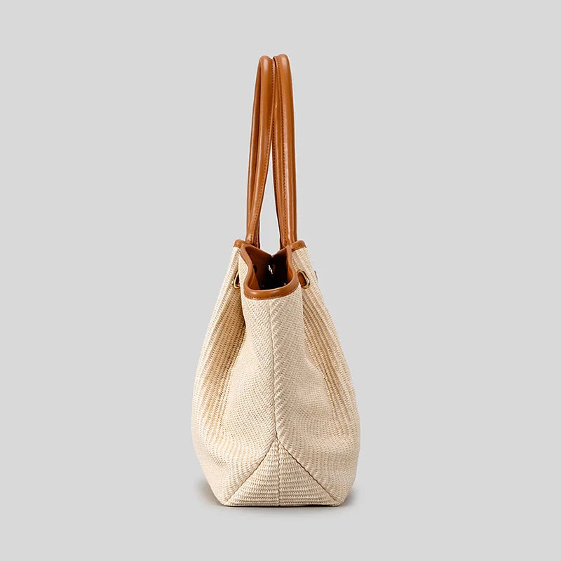 Women's tote bag with top handles and zip closure
