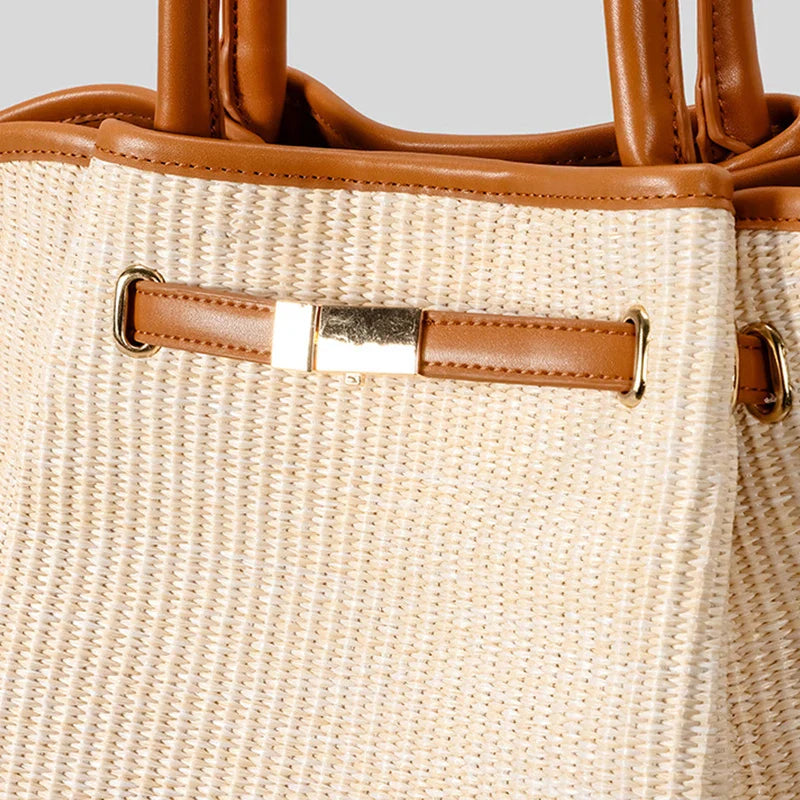 Women's tote bag with top handles and zip closure