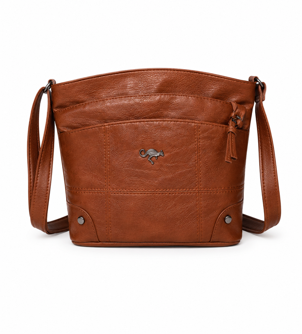 Women’s Crossbody Shoulder Bag with Front Pocket Detail