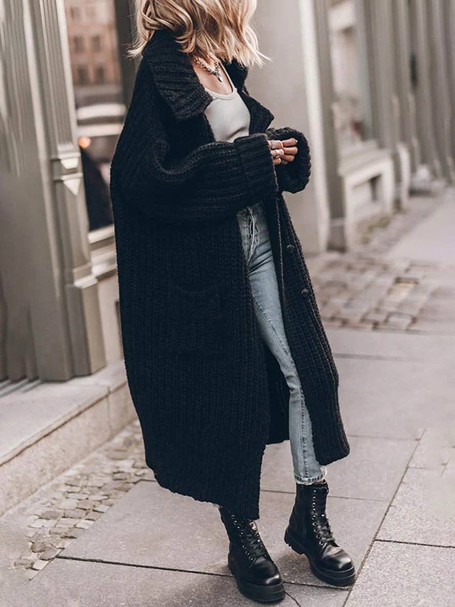 Cardigan Long Oversize Femme À Poches