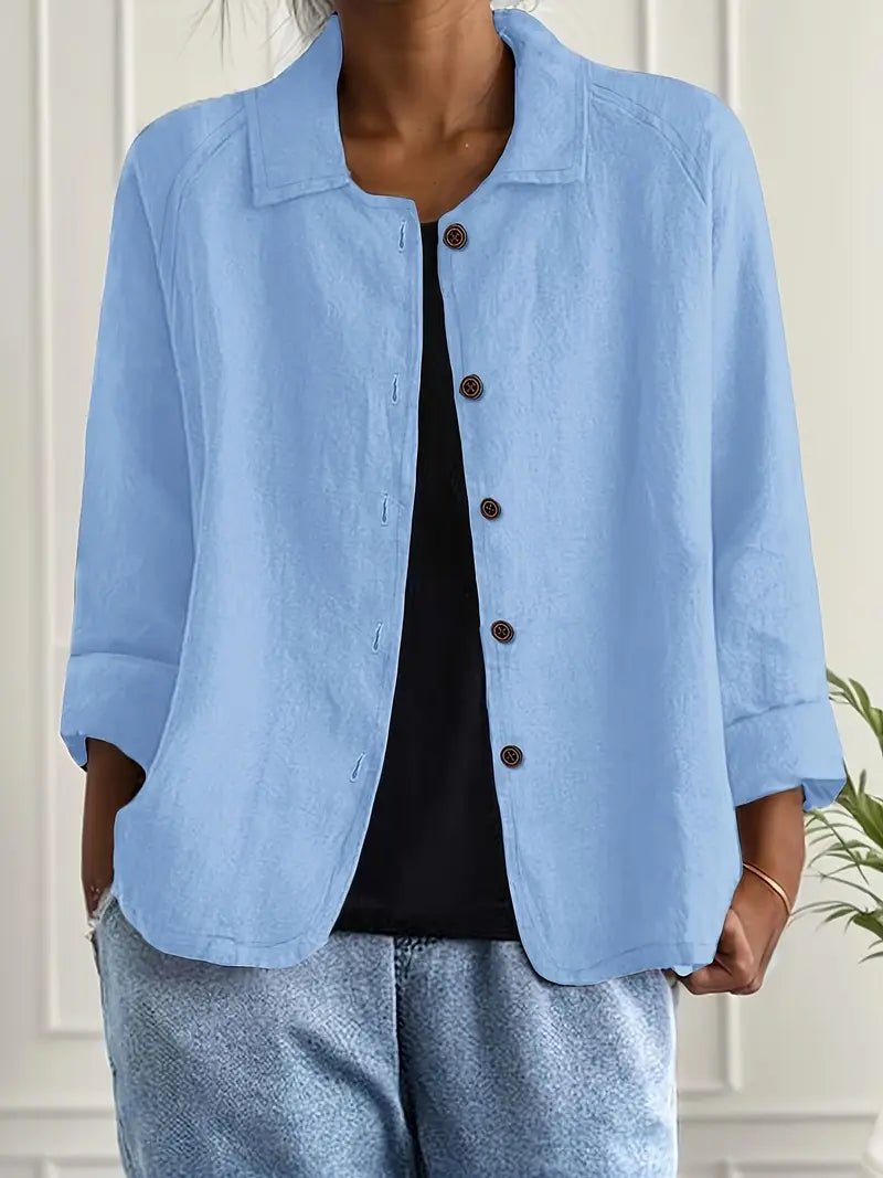 Surchemise Femme Ample À Col Rabattu Et Boutons