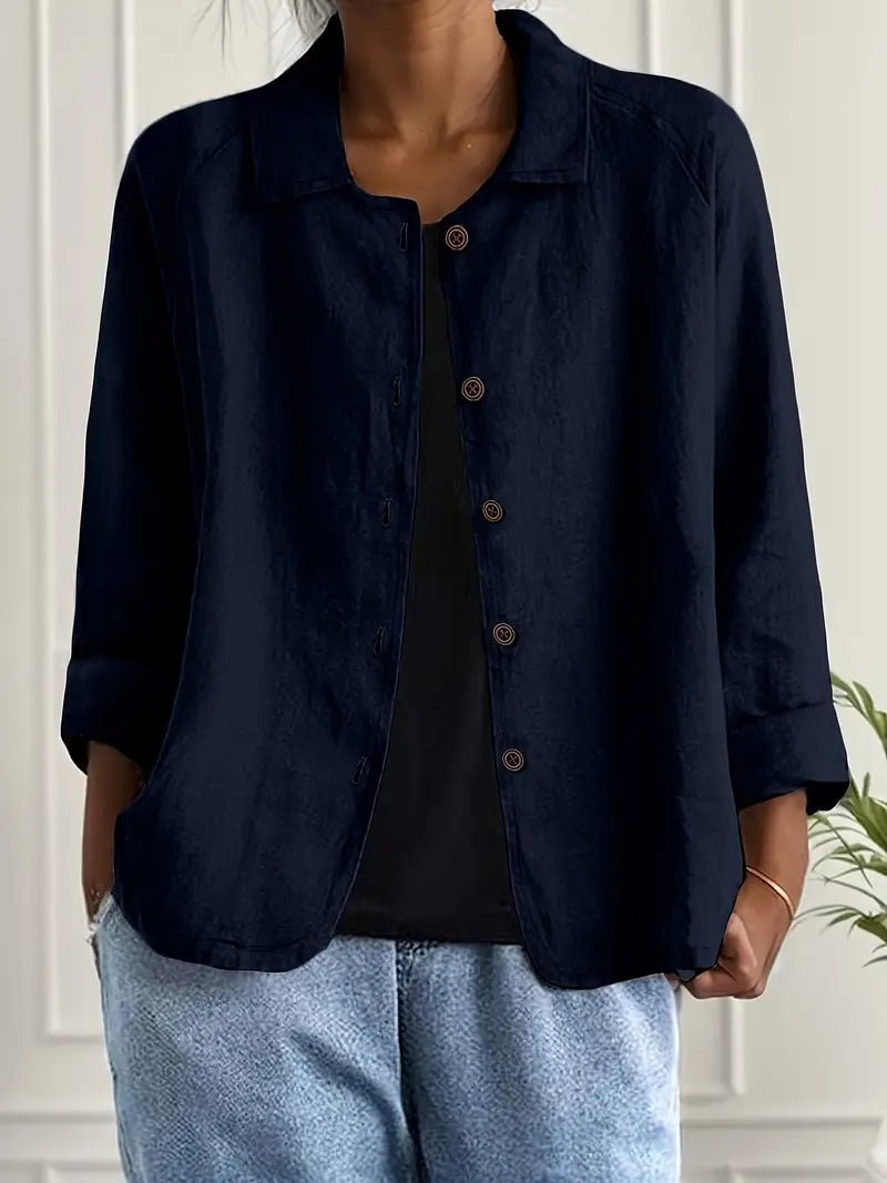 Surchemise Femme Ample À Col Rabattu Et Boutons