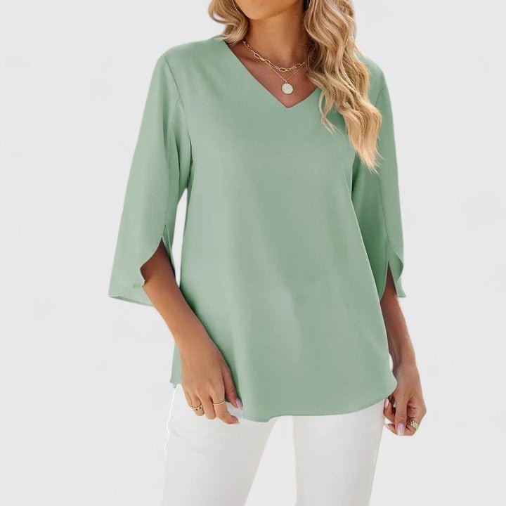 Blouse Femme Col V À Volants