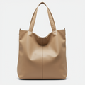 Sac cabas beige | Double bandoulières et compartiments intérieurs