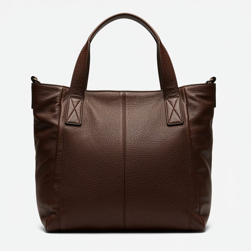 Brown Tote Bag | Double Shoulder Straps And Interior Pockets