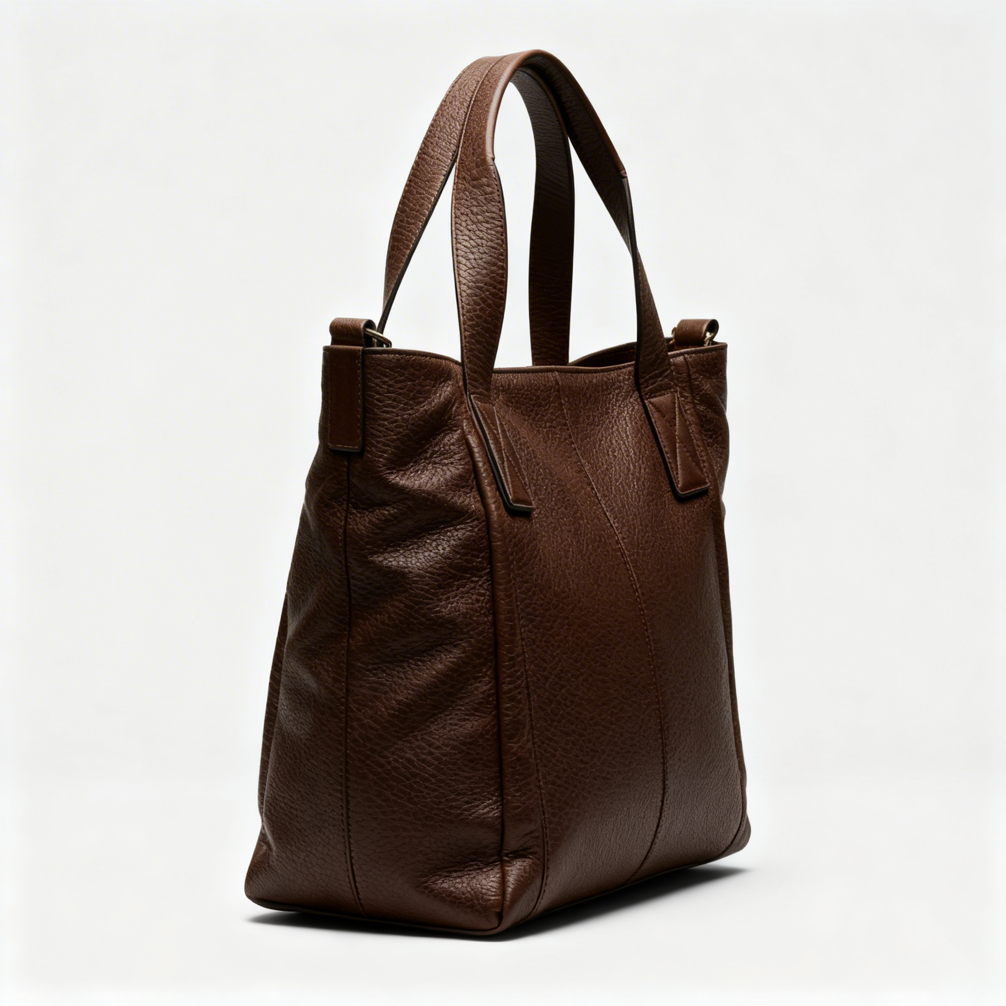 Brown Tote Bag | Double Shoulder Straps And Interior Pockets